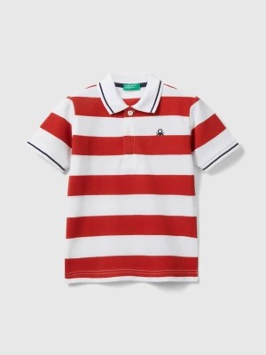 Zdjęcie produktu Benetton, Short Sleeve Polo With Stripes, size 110, Red, Kids United Colors of Benetton