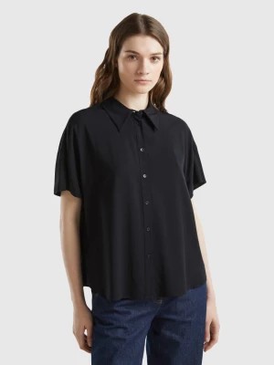 Zdjęcie produktu Benetton, Short Sleeve Shirt In Sustainable Viscose, size XS, Black, Women United Colors of Benetton