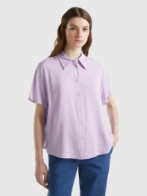 Zdjęcie produktu Benetton, Short Sleeve Shirt In Sustainable Viscose, size XS, Lilac, Women United Colors of Benetton