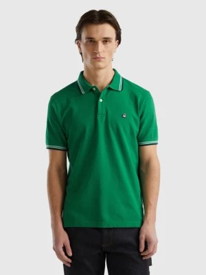 Zdjęcie produktu Benetton, Short Sleeve Stretch Cotton Polo, size L, Dark Green, Men United Colors of Benetton