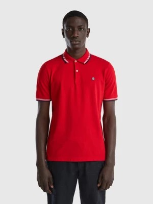 Zdjęcie produktu Benetton, Short Sleeve Stretch Cotton Polo, size L, Red, Men United Colors of Benetton