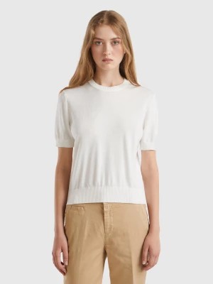 Zdjęcie produktu Benetton, Short Sleeve Sweater, size L, Creamy White, Women United Colors of Benetton