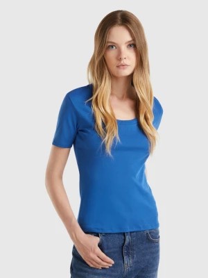 Zdjęcie produktu Benetton, Short Sleeve T-shirt In Long Fiber Cotton, size S, Air Force Blue, Women United Colors of Benetton