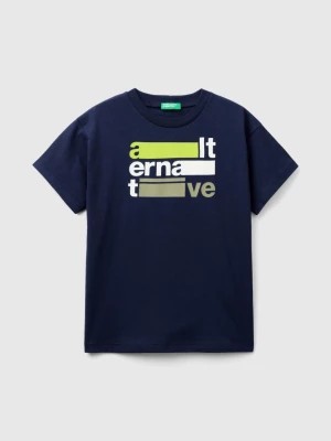 Zdjęcie produktu Benetton, Short Sleeve T-shirt In Organic Cotton, size S, Dark Blue, Kids United Colors of Benetton