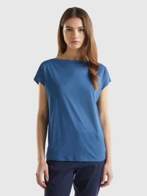 Zdjęcie produktu Benetton, Short Sleeve T-shirt In Sustainable Viscose, size L, Air Force Blue, Women United Colors of Benetton