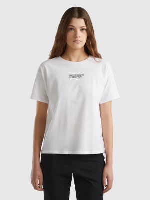 Zdjęcie produktu Benetton, Short Sleeve T-shirt With Logo, size L, White, Women United Colors of Benetton