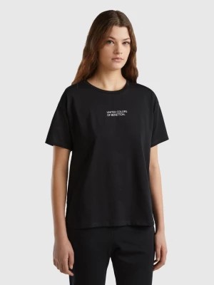 Zdjęcie produktu Benetton, Short Sleeve T-shirt With Logo, size XS, Black, Women United Colors of Benetton