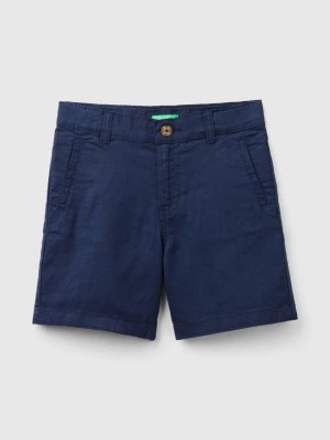 Zdjęcie produktu Benetton, Shorts In Linen Blend, size 90, Dark Blue, Kids United Colors of Benetton