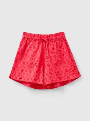 Zdjęcie produktu Benetton, Shorts With Broderie Anglaise Embroidery, size L, Fuchsia, Kids United Colors of Benetton