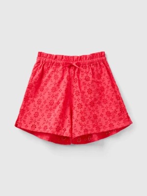 Zdjęcie produktu Benetton, Shorts With Broderie Anglaise Embroidery, size XL, Fuchsia, Kids United Colors of Benetton