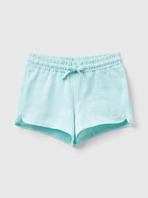 Zdjęcie produktu Benetton, Shorts With Drawstring In Organic Cotton, size 104, Aqua, Kids United Colors of Benetton