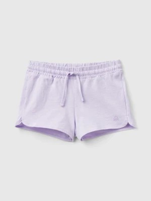 Zdjęcie produktu Benetton, Shorts With Drawstring In Organic Cotton, size 104, Lilac, Kids United Colors of Benetton