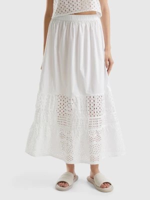 Zdjęcie produktu Benetton, Skirt With Broderie Anglaise, size S, White, Women United Colors of Benetton