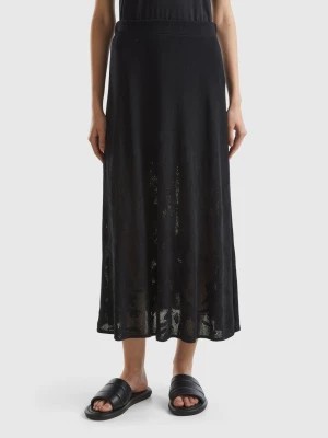 Zdjęcie produktu Benetton, Skirt With Floral Motif, size L, Black, Women United Colors of Benetton