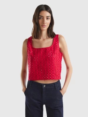 Zdjęcie produktu Benetton, Sleeveless Blouse In Broderie Anglaise, size XS, Red, Women United Colors of Benetton