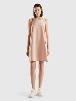 Zdjęcie produktu Benetton, Sleeveless Dress In Pure Linen, size XS, Soft Pink, Women United Colors of Benetton