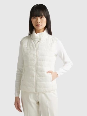 Zdjęcie produktu Benetton, Sleeveless Puffer Jacket With Recycled Wadding, size M, Creamy White, Women United Colors of Benetton