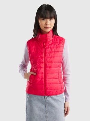 Zdjęcie produktu Benetton, Sleeveless Puffer Jacket With Recycled Wadding, size S, Fuchsia, Women United Colors of Benetton