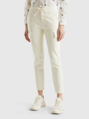 Zdjęcie produktu Benetton, Slim Fit Cargo Trousers, size , White, Women United Colors of Benetton