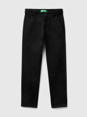 Zdjęcie produktu Benetton, Slim Fit Chinos In Stretch Cotton, size 2XL, Black, Kids United Colors of Benetton