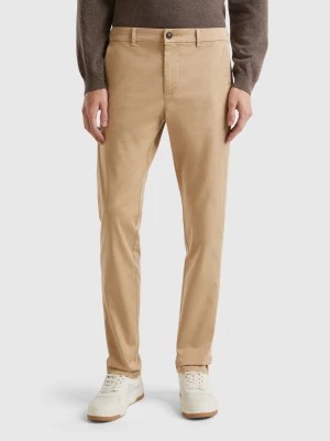 Zdjęcie produktu Benetton, Slim Fit Chinos In Stretch Cotton, size 42, Beige, Men United Colors of Benetton