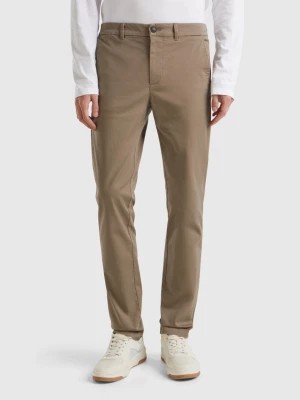 Zdjęcie produktu Benetton, Slim Fit Chinos In Stretch Cotton, size 42, Dove Gray, Men United Colors of Benetton