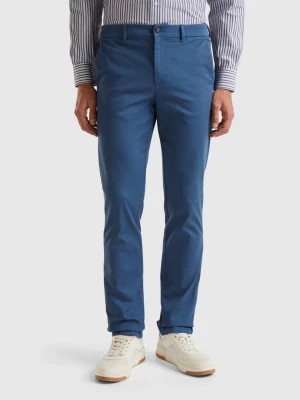 Zdjęcie produktu Benetton, Slim Fit Chinos In Stretch Cotton, size 56, Air Force Blue, Men United Colors of Benetton