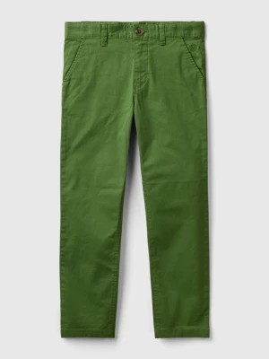 Zdjęcie produktu Benetton, Slim Fit Chinos In Stretch Cotton, size L, Military Green, Kids United Colors of Benetton
