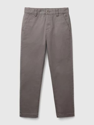 Zdjęcie produktu Benetton, Slim Fit Chinos In Stretch Cotton, size M, Dark Gray, Kids United Colors of Benetton