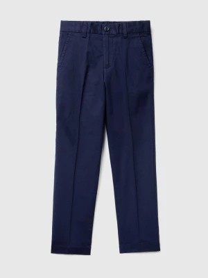 Zdjęcie produktu Benetton, Slim Fit Chinos In Stretch Cotton, size S, Dark Blue, Kids United Colors of Benetton