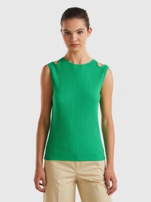 Zdjęcie produktu Benetton, Slim Fit Cut Out Tank Top, size XS, Green, Women United Colors of Benetton