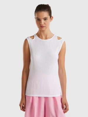 Zdjęcie produktu Benetton, Slim Fit Cut Out Tank Top, size XS, White, Women United Colors of Benetton