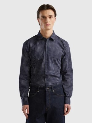 Zdjęcie produktu Benetton, Slim Fit Micro-patterned Shirt, size S, Dark Blue, Men United Colors of Benetton