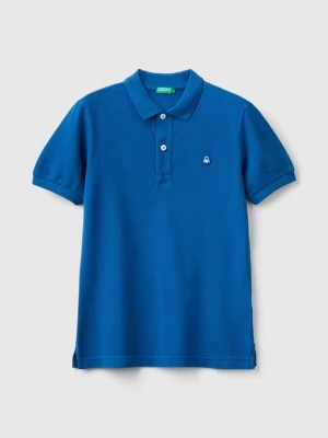 Zdjęcie produktu Benetton, Slim Fit Polo In 100% Organic Cotton, size 2XL, Bright Blue, Kids United Colors of Benetton