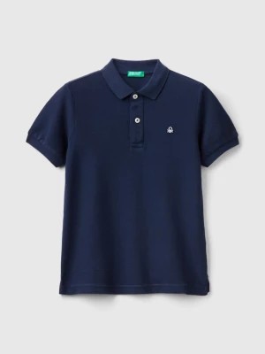 Zdjęcie produktu Benetton, Slim Fit Polo In 100% Organic Cotton, size L, Dark Blue, Kids United Colors of Benetton