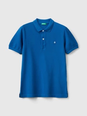 Zdjęcie produktu Benetton, Slim Fit Polo In 100% Organic Cotton, size M, Bright Blue, Kids United Colors of Benetton