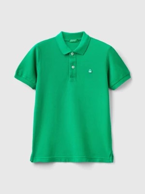 Zdjęcie produktu Benetton, Slim Fit Polo In 100% Organic Cotton, size M, Green, Kids United Colors of Benetton