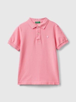Zdjęcie produktu Benetton, Slim Fit Polo In 100% Organic Cotton, size M, Pink, Kids United Colors of Benetton