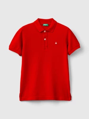 Zdjęcie produktu Benetton, Slim Fit Polo In 100% Organic Cotton, size M, Red, Kids United Colors of Benetton