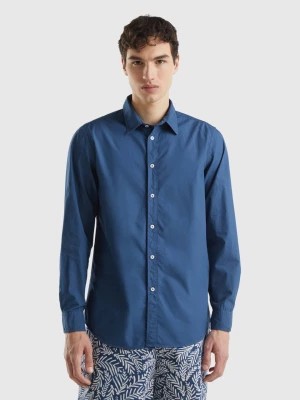 Zdjęcie produktu Benetton, Slim Fit Shirt In 100% Cotton, size L, Air Force Blue, Men United Colors of Benetton