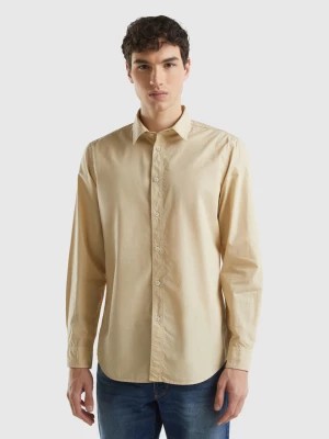 Zdjęcie produktu Benetton, Slim Fit Shirt In 100% Cotton, size XS, Beige, Men United Colors of Benetton