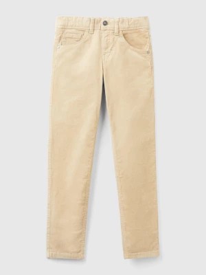 Zdjęcie produktu Benetton, Slim Fit Stretch Corduroy Trousers, size S, Beige, Kids United Colors of Benetton