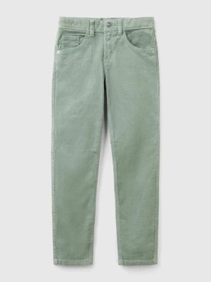 Zdjęcie produktu Benetton, Slim Fit Stretch Corduroy Trousers, size XL, Light Green, Kids United Colors of Benetton