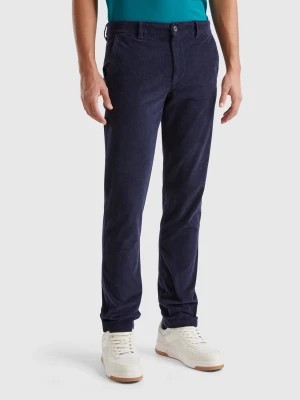 Zdjęcie produktu Benetton, Slim Fit Stretch Velvet Trousers, size 50, Dark Blue, Men United Colors of Benetton