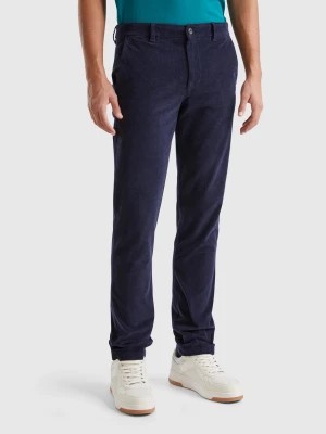 Zdjęcie produktu Benetton, Slim Fit Stretch Velvet Trousers, size 58, Dark Blue, Men United Colors of Benetton