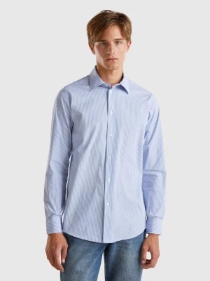 Zdjęcie produktu Benetton, Slim Fit Striped Shirt, size M, Light Blue, Men United Colors of Benetton