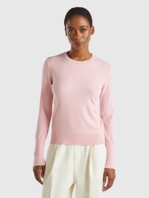 Zdjęcie produktu Benetton, Slim Fit Sweater In Viscose Blend, size S, Soft Pink, Women United Colors of Benetton