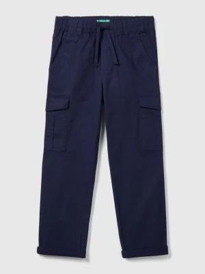 Zdjęcie produktu Benetton, Straight Leg Cargo Trousers, size L, Dark Blue, Kids United Colors of Benetton