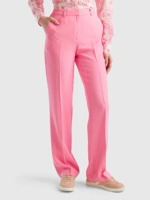 Zdjęcie produktu Benetton, Straight Leg Trousers With Crease, size , Pink, Women United Colors of Benetton