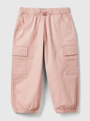 Zdjęcie produktu Benetton, Stretch Cotton Cargo Trousers, size 104, Soft Pink, Kids United Colors of Benetton